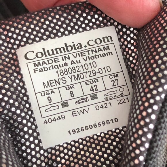 COLUMBIA Harper Forest Omni-Heat Waterproof Hiking Boots Mens 9 Black YM0729 - Picture 9 of 11